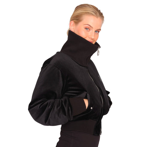 Juicy Couture Bomber Bomber Donna Rydell Diamante in velluto Nero - Francavilla Moda